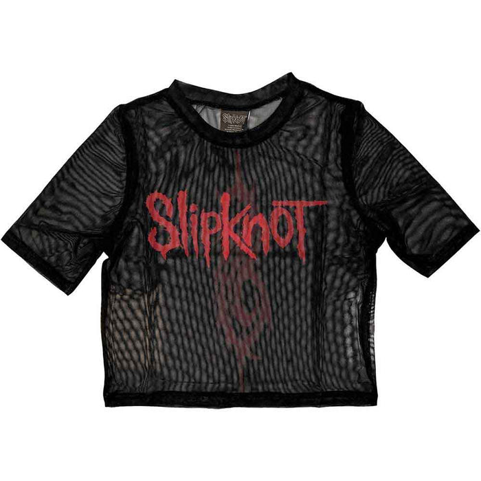 Slipknot Black X-Small Mesh Crop Top