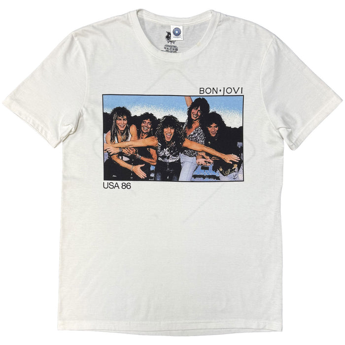 Bon Jovi USA 86 White Small T-Shirt