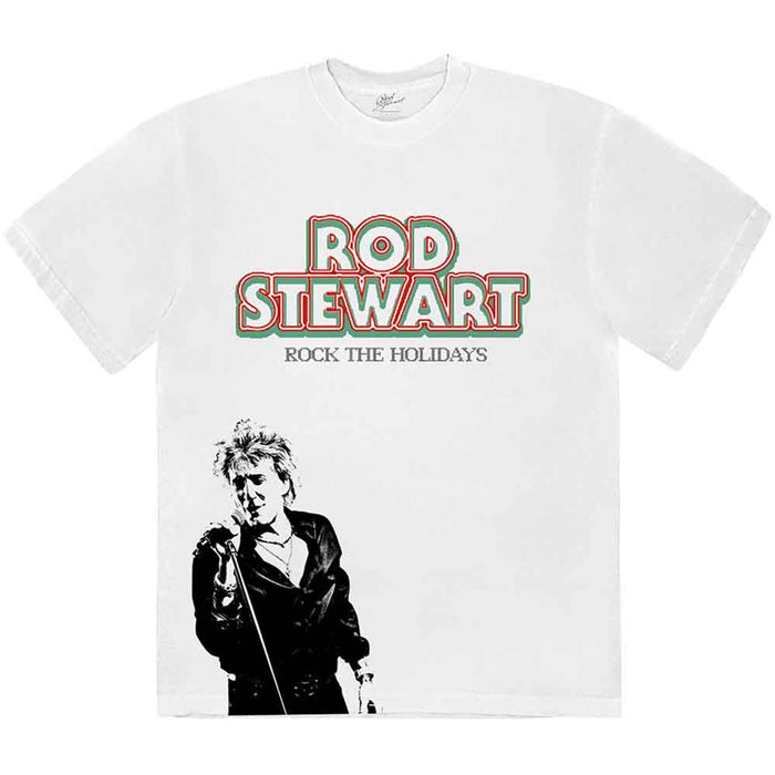 Rod Stewart Rock The Holidays White X-Large T-Shirt