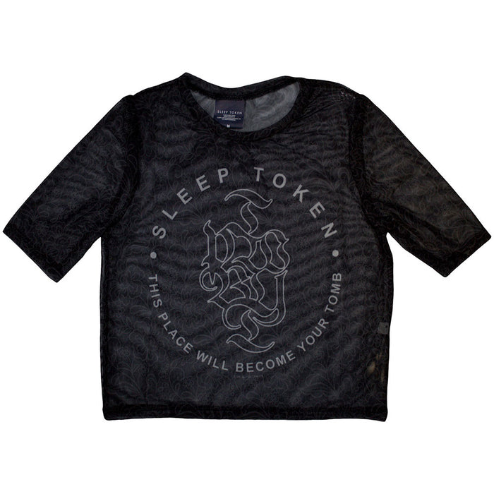 Sleep Token Tomb Black Large Mesh Crop Top