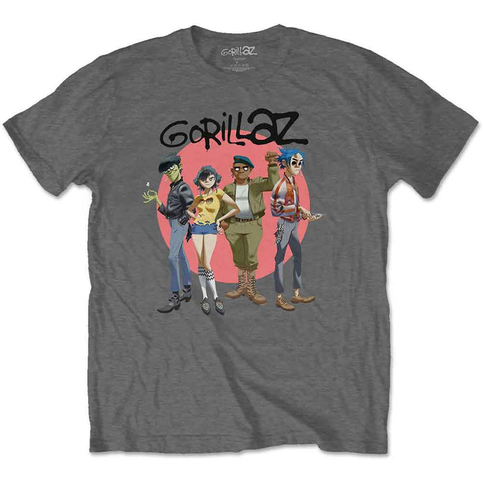 Gorillaz Group Circle Rise Charcoal Grey XX-Large T-Shirt