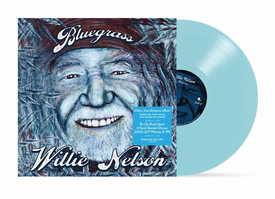 Willie Nelson Bluegrass Vinyl LP Indies Electric Blue Colour 2023