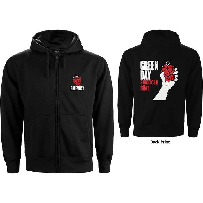 Green Day American Idiot Small Zipped Hoodie