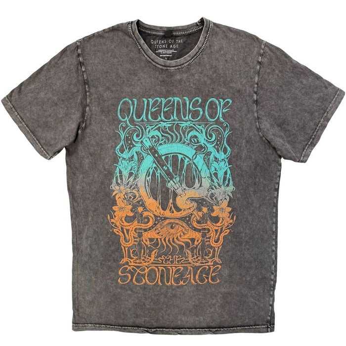 Queens Of The Stone Age Charcoal Grey Stone Wash Small T-Shirt