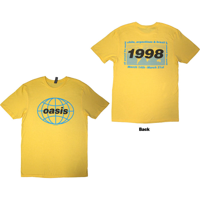 Oasis 1998 World Tour South America Yellow Medium T-Shirt