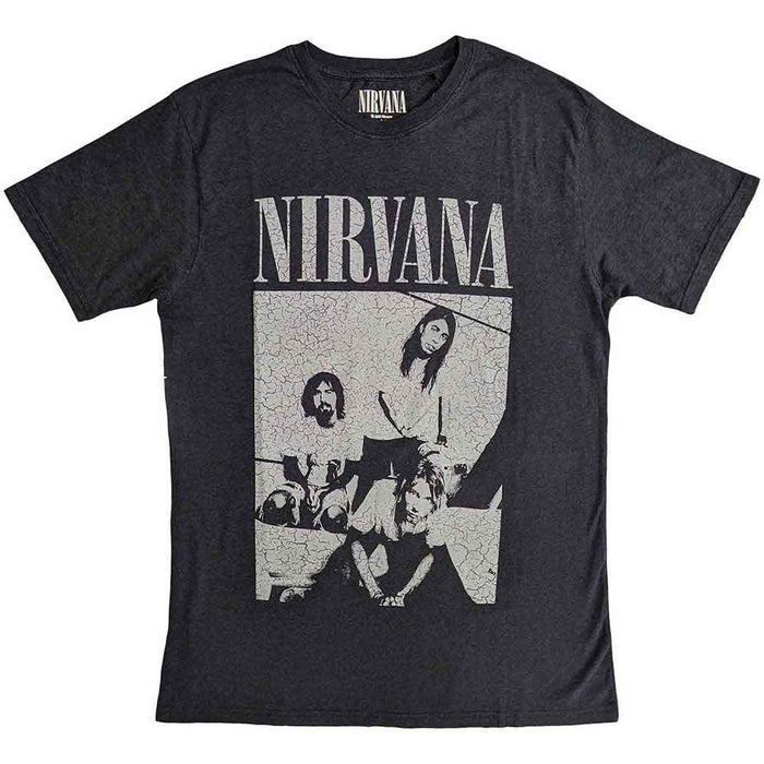 Nirvana Sitting Distressed Black Dye Wash X-Large T-Shirt