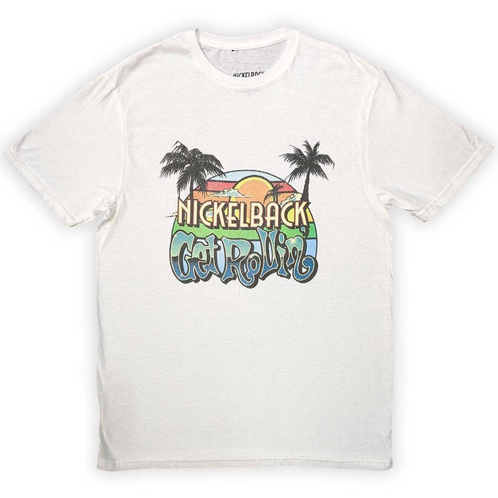 Nickelback Get Rollin' Sunset White Large Unisex T-Shirt