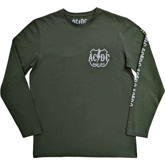 AC/DC Rock Or Bust Long Sleeve Green Medium T-Shirt