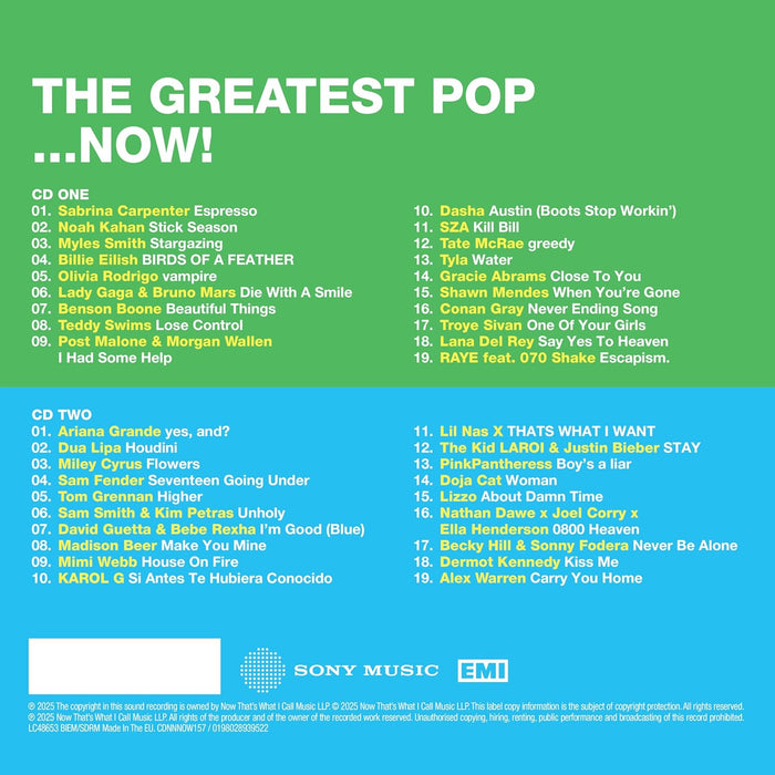 NOW That’s What I Call… Pop! CD 2025