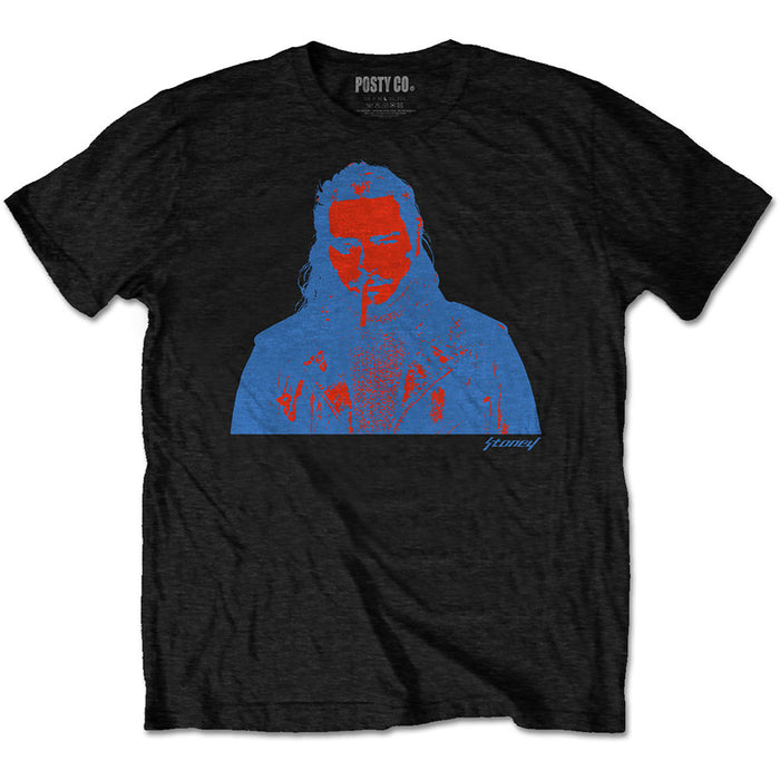 Post Malone Red & Blue Photo Black Small T-Shirt