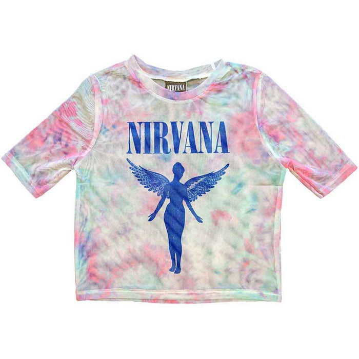 Nirvana Angelic Blue Mono X-Small Mesh Crop Top