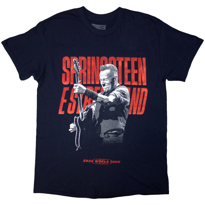 Bruce Springsteen Tour '24 Guitar Photo Navy Blue XX-Large T-Shirt