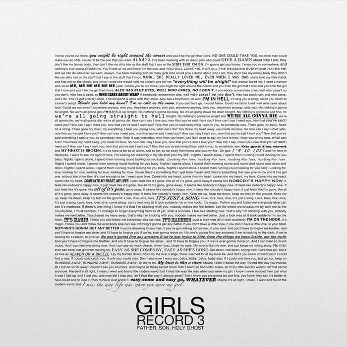 Girls Father, Son, Holy Ghost Limited Edition Vinyl LP Milky Clear / Black Ice Colour 2024