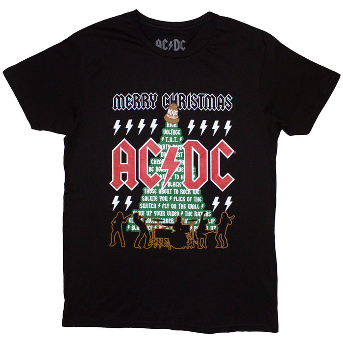 AC/DC Merry Christmas Black Large T-Shirt