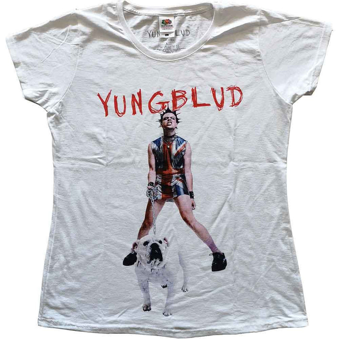 Yungblud Strawberry Lipstick White Ladies Large T-Shirt