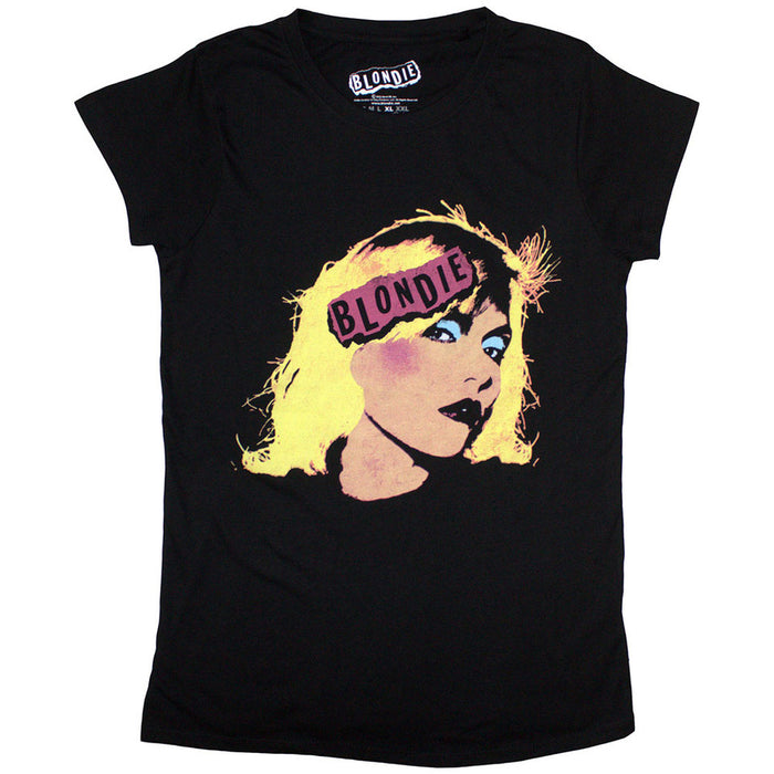 Blondie Punk Logo Black Ladies Medium T-Shirt