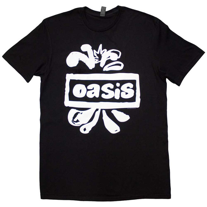 Oasis Logo Splat Black Large Unisex T-Shirt