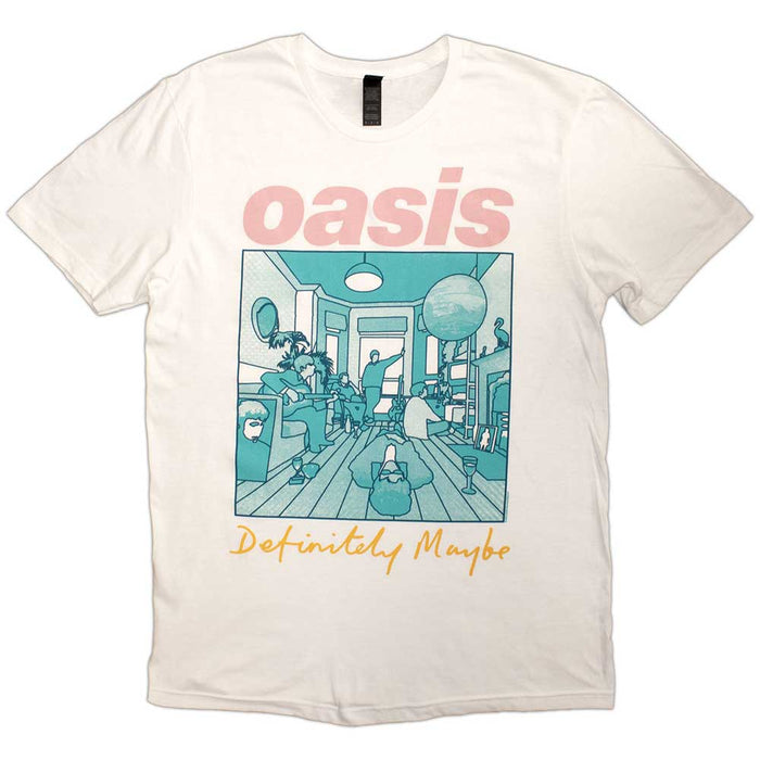 Oasis Definitely Maybe Illustration Colour White Small T-Shirt