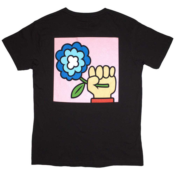 Idles Cartoon Flower Black Large Unisex T-Shirt