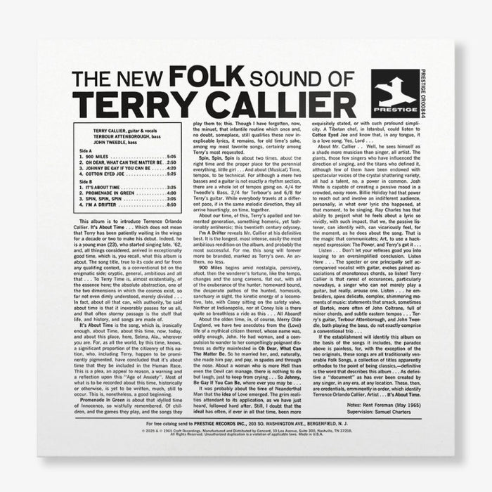 Terry Callier The New Folk Sound of Terry Callier Vinyl LP 2025