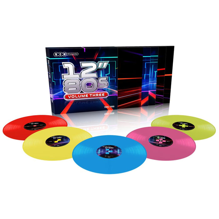 NOW Presents… 12” 80s: Volume Three: 1985-1986 Vinyl LP Box Set Red/Yellow/Blue/Pink/Green Colour Due Out 17/07/26