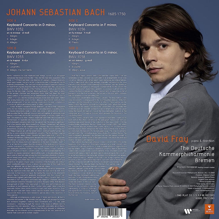 David Fray and Die Deutsche Kammerphilharmonie Bremen Bach: Piano Concertos Vinyl LP 2022