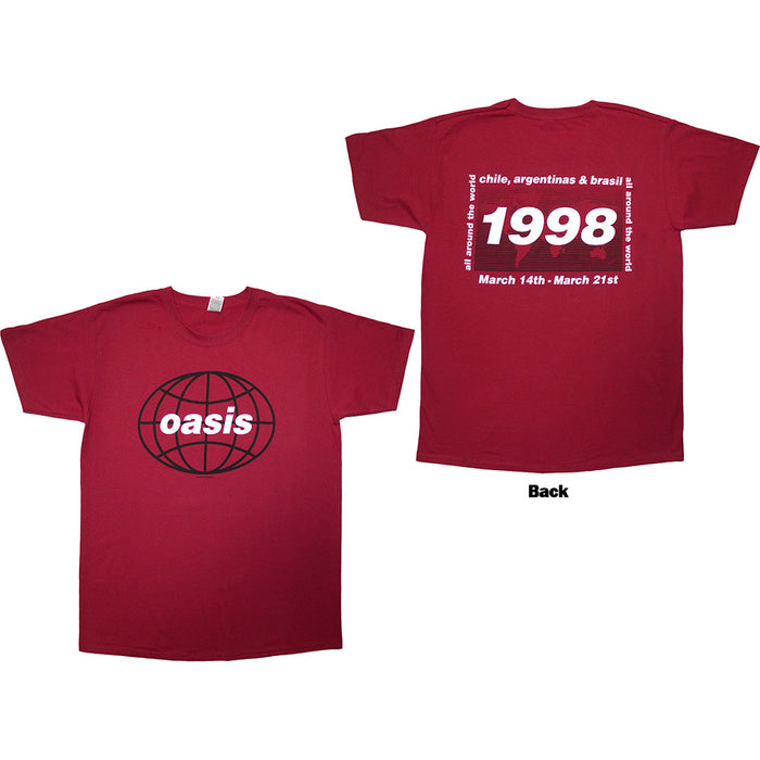Oasis 1998 World Tour South America Red Medium T-Shirt