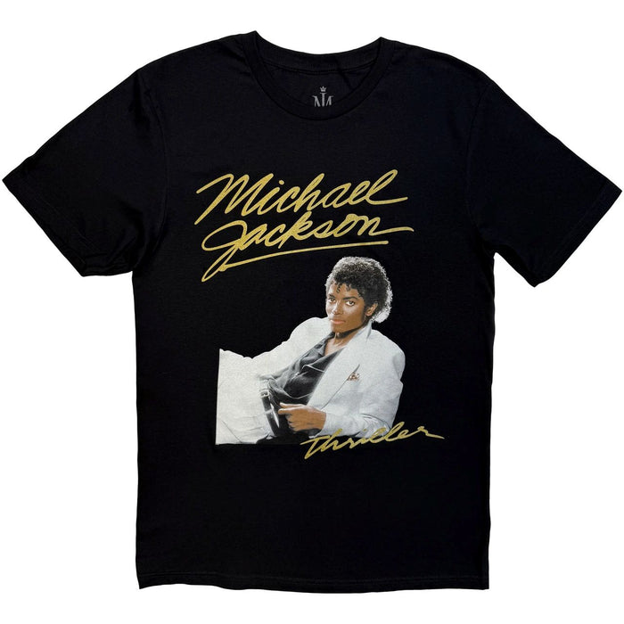 Michael Jackson Thriller White Suit Black Large T-Shirt
