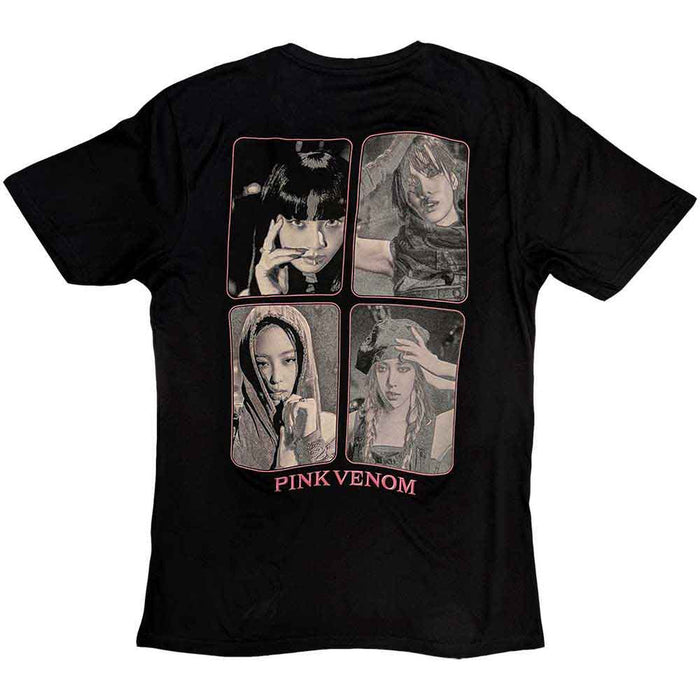 BLACKPINK Pink Venom Group Photo Black Large T-Shirt