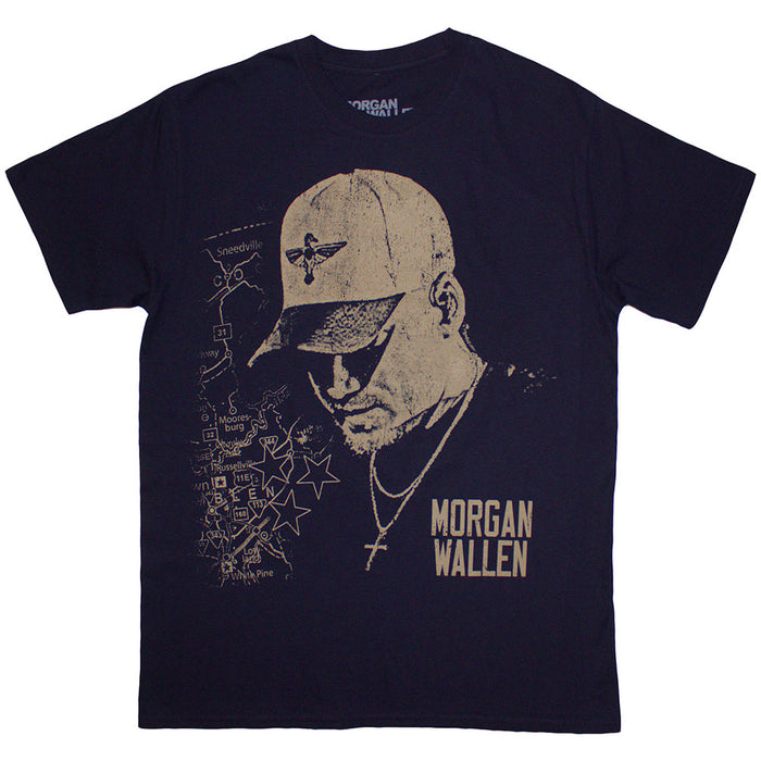 Morgan Wallen Cap Navy Blue Medium T-Shirt
