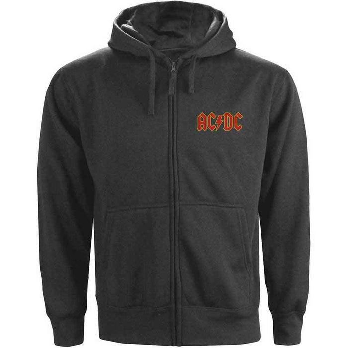 AC/DC Logo Charcoal Grey X-Large Zipped Hoodie