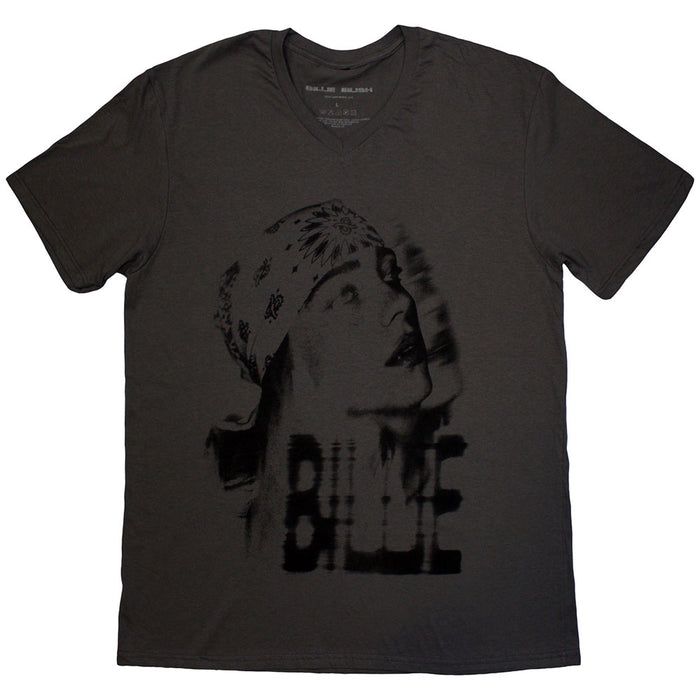 Billie Eilish Tonal Bandana Photo Charcoal Grey Small T-Shirt