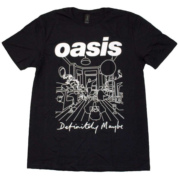 Oasis Definitely Maybe Line Drawing Black XX-Large T-Shirt