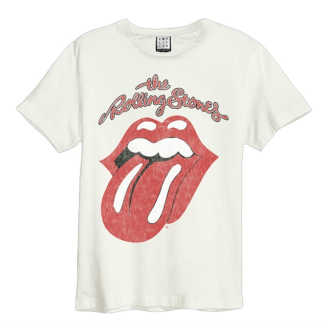 Rolling Stones Vintage Tongue Amplified White X-Large Unisex T-Shirt