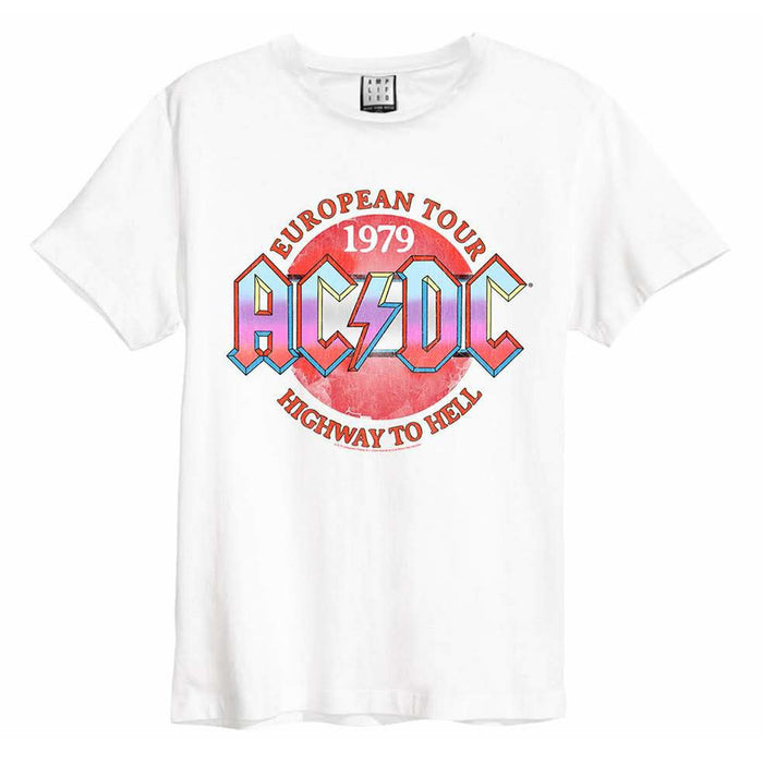 AC/DC 79 Tour Amplified Vintage White Large Unisex T-Shirt