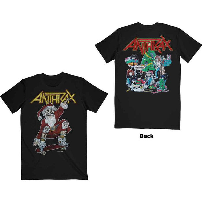 Anthrax Vintage Christmas Black X-Large T-Shirt
