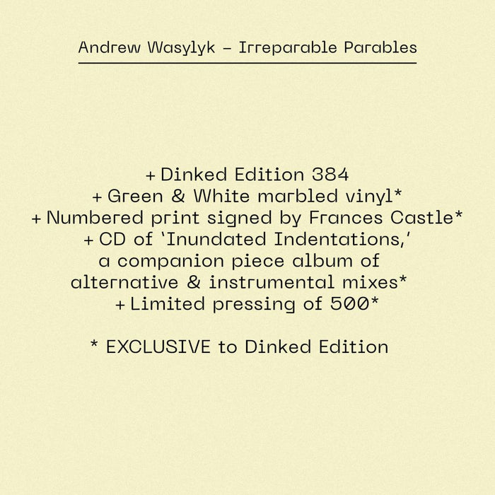 Andrew Wasylyk Irreparable Parables Vinyl LP 2026 Ltd Dinked Edition #385
