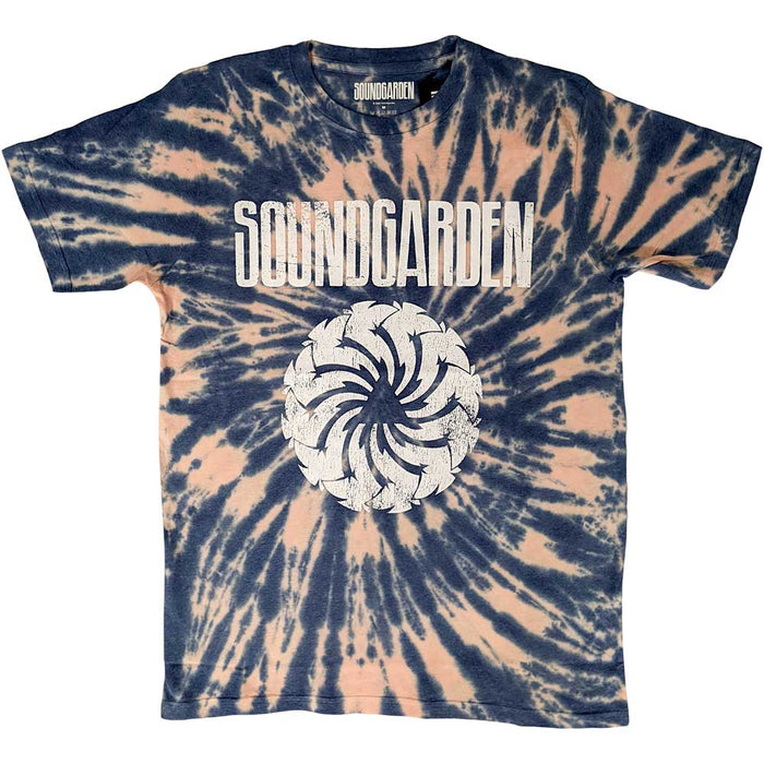 Soundgarden Logo Swirl Blue Dye Wash Small Unisex T-Shirt