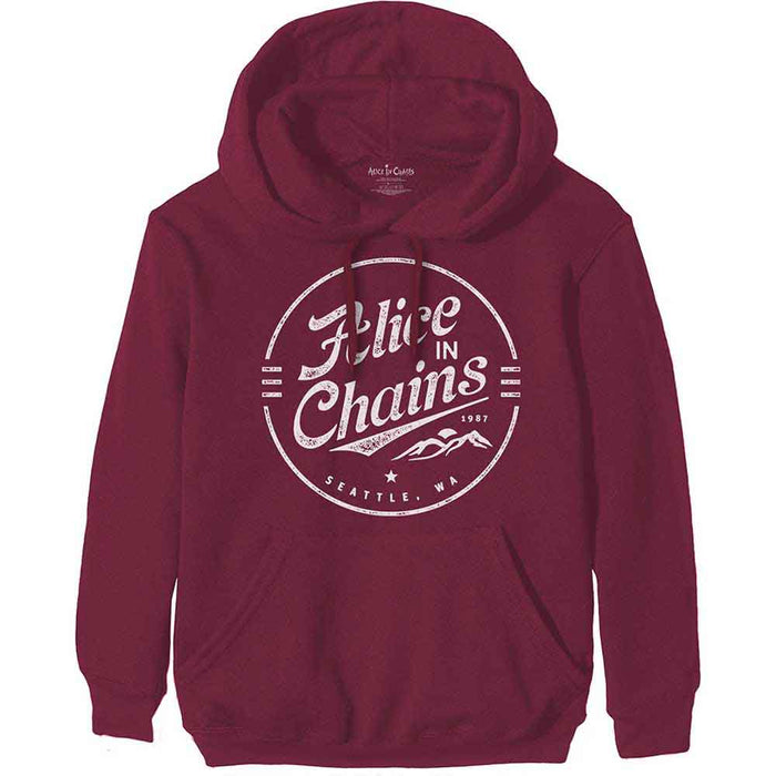 Alice In Chains Maroon Circle Emblem Medium Hoodie