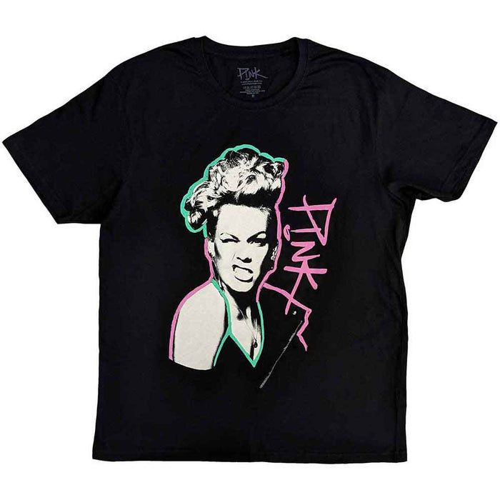 P!nk Paint Pen Black Large Unisex T-Shirt