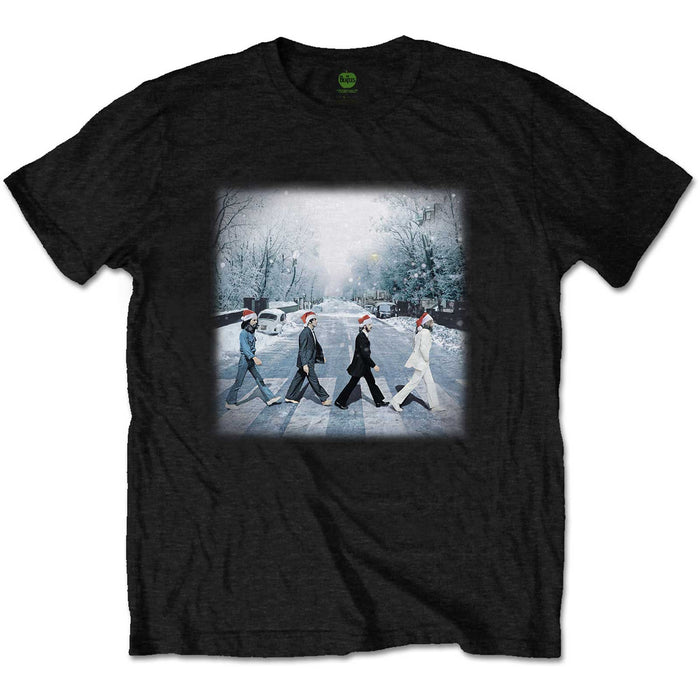 The Beatles Abbey Road Christmas Black Small T-Shirt
