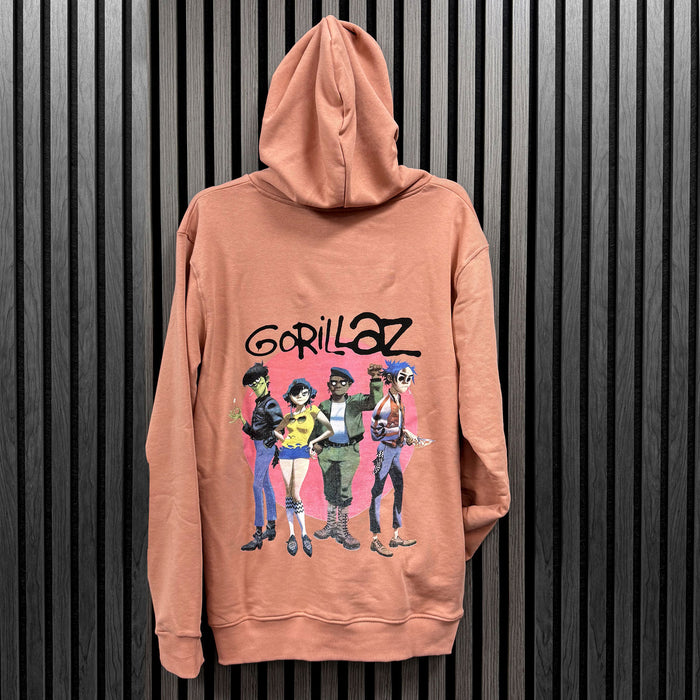 Gorillaz Group Circle Pink Medium Hoodie