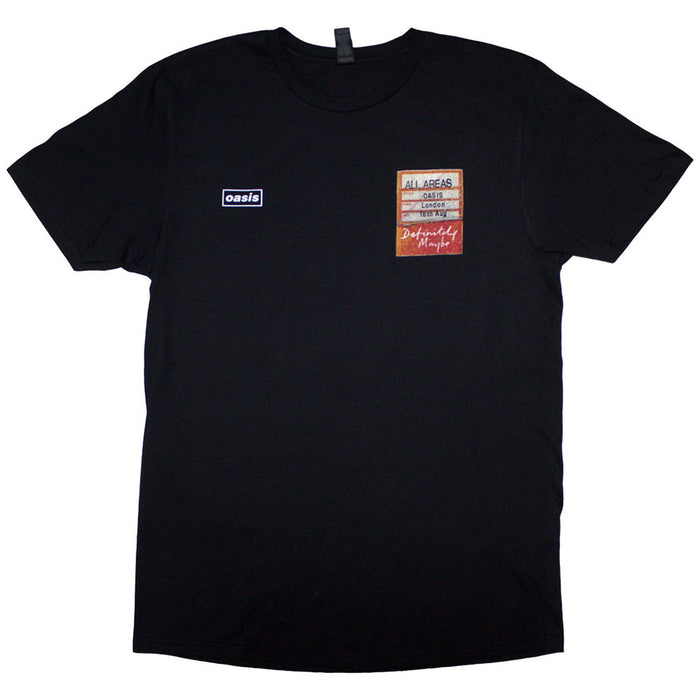 Oasis Definitely Maybe AAA Setlist Black Large T-Shirt