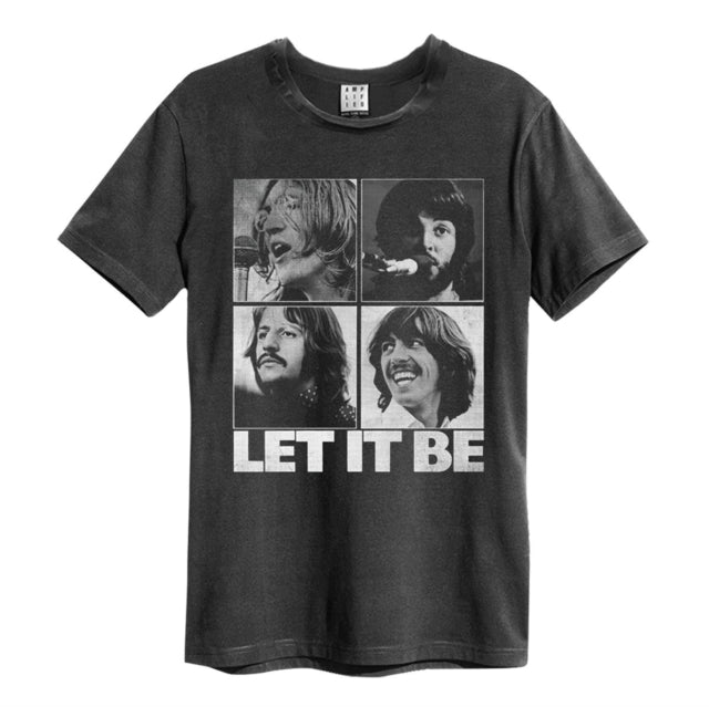 The Beatles Let It Be Amplified Charcoal Large Unisex T-Shirt