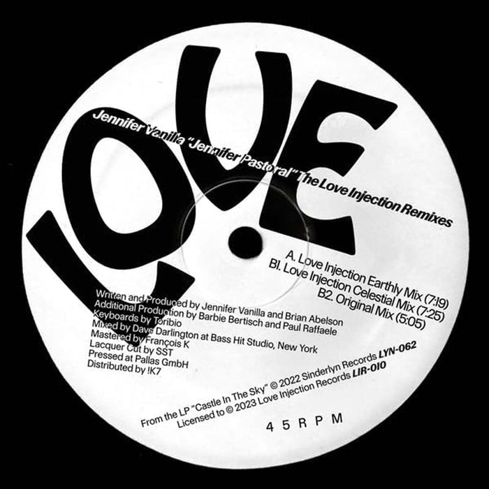 Jennifer Vanilla Jennifer Pastoral (Love Injection Remixes) 12" Vinyl Single 2024