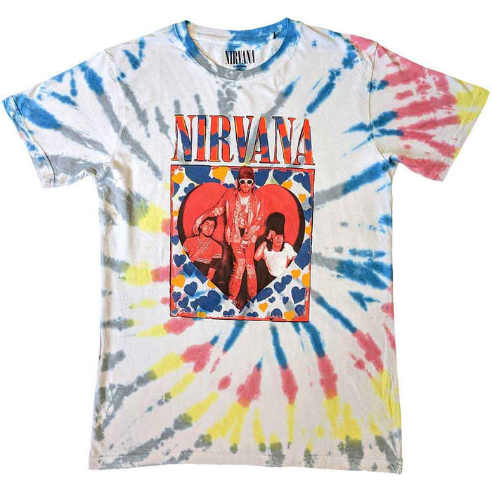 Nirvana White Dip-Dye Wash Large Unisex T-Shirt