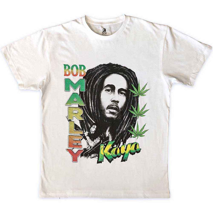 Bob Marley Kaya Illustration White Large T-Shirt