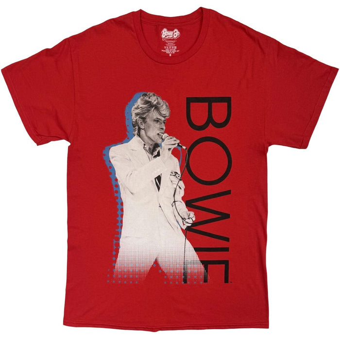 David Bowie Retro Portrait Red Small T-Shirt