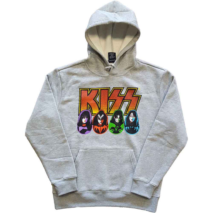 KISS Logo, Faces & Icons Grey XX-Large Hoodie