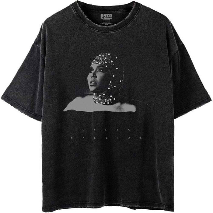Lizzo Special Black & White Photo Wash Black XX-Large T-Shirt